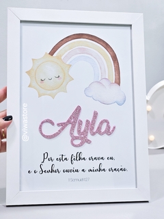 QUADRO NOME + VERSÍCULO ( ARCO-ÍRIS BOHO )