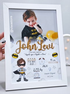 QUADRO MEU NASCIMENTO COM FOTO ( BATMAN )