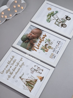KIT COM 3 QUADROS (SAFARI AQUARELA)