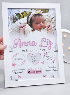 KIT COM 2 QUADROS (MEU NASCIMENTO COM FOTO + VERSÍCULO) - comprar online