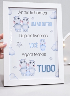 QUADRO FRASE ( FAMÍLIA DE HIPOPÓTAMOS )