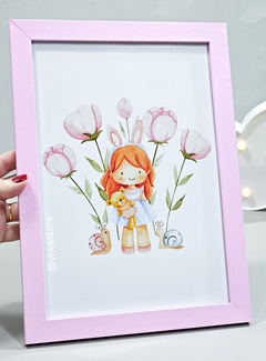 QUADRO TEMA BONEQUINHA AQUARELA