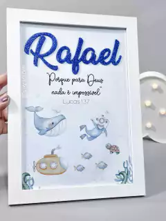 QUADRO NOME + VERSÍCULO ( FUNDO DO MAR )