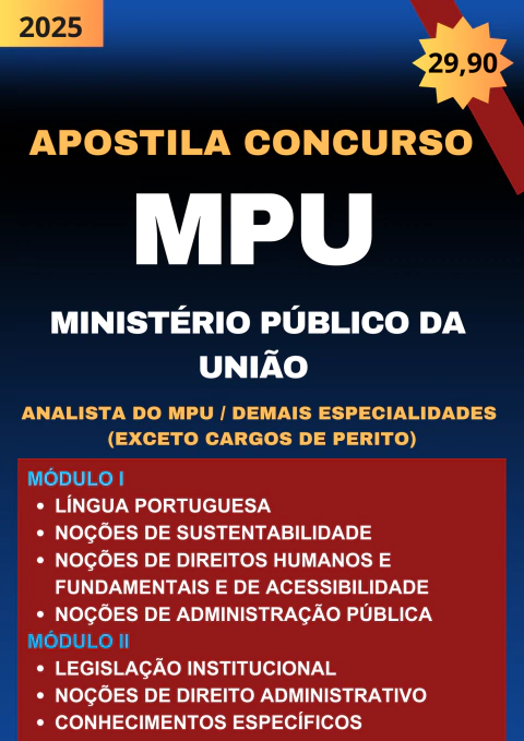 APOSTILA CONCURSO MPU 2025- ANALISTA DO MPU / DEMAIS ESPECIALIDADES