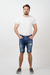BERMUDA JEANS MASCULINA COM RASGO