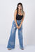CALÇA JEANS WIDE LEG ADESIVADA A LASER - 852257 - comprar online