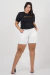 SHORT SARJA FEMININO PLUS SIZE BRANCO - 84029