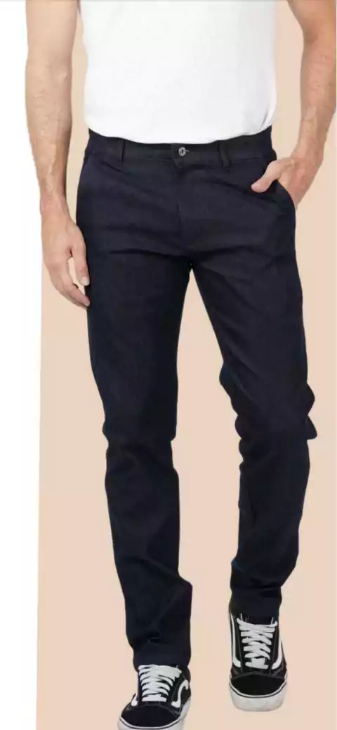 CALÇA SARJA SLIM ESCURA MASCULINO BOLSO FACA - 752249