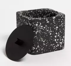 Set de 4 piezas en Terrazo negro cuadrado - comprar online