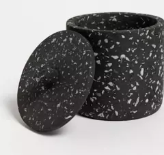 Set de 2 piezas de complementos terrazo negro circular - Diseño Concreto