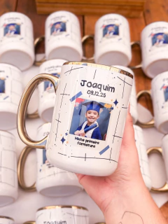 Imagem do CANECA BORDA E ALÇA DOURADA 440ML