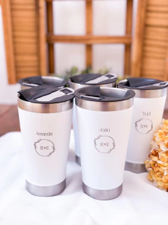 Copo estilo Stanley com tampa + gravação na internet