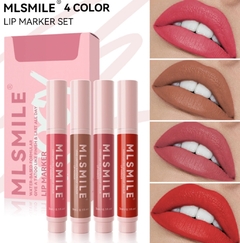SET LABIAL LIP MARKER LARGA DURACIÓN 4PCS - MLSMILE