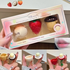 BÁLSAMO PARA LABIOS 3PCS CON LLAVEROS