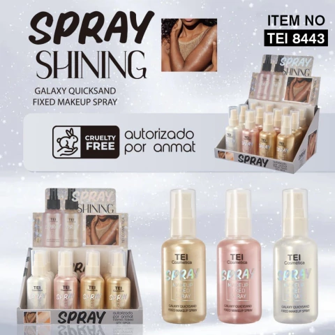 SPRAY FIJADOR DE MAQUILLAJE SHINING - TEI COSMÉTICA