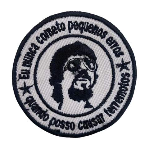 Patch Bordado Raul Seixas Eu Nunca Cometo 7,0cm x 7,0cm
