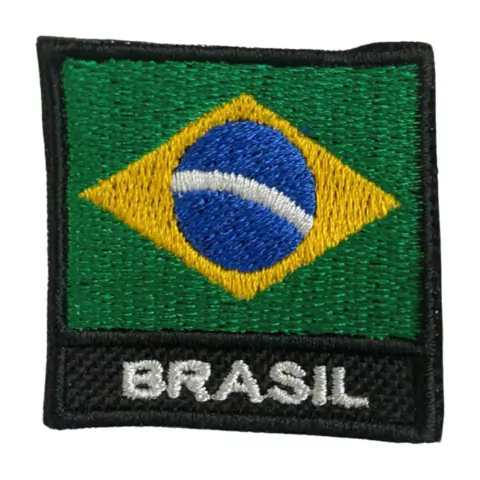 Patch Bordado Mini Bandeira Brasil 4,5cm x 4,5cm