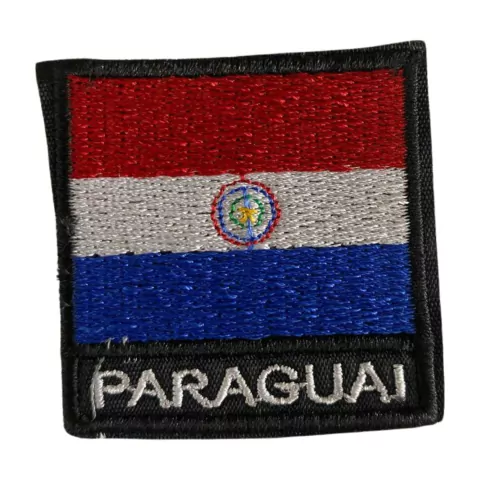 Patch Bordado Mini Bandeira Paraguai 4,5cm x 4,5cm