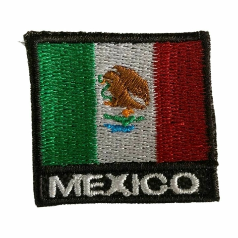 Patch Bordado Mini Bandeira México 4,5cm x 4,5cm