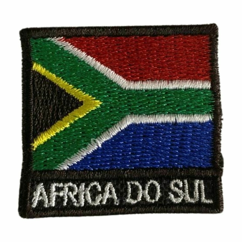 Patch Bordado Mini Bandeira África Do Sul 4,5cm x 4,5cm