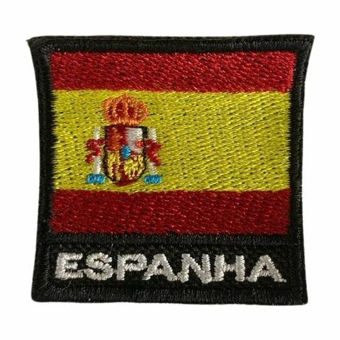 Patch Bordado Mini Bandeira Espanha 4,5cm x 4,5cm