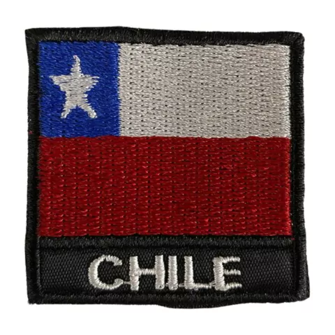Patch Bordado Mini Bandeira Chile 4,5cm x 4,5cm