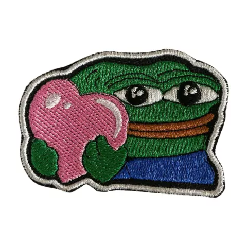 Patch Bordado Meme Pepe Love 5,0cm x 6,5cm