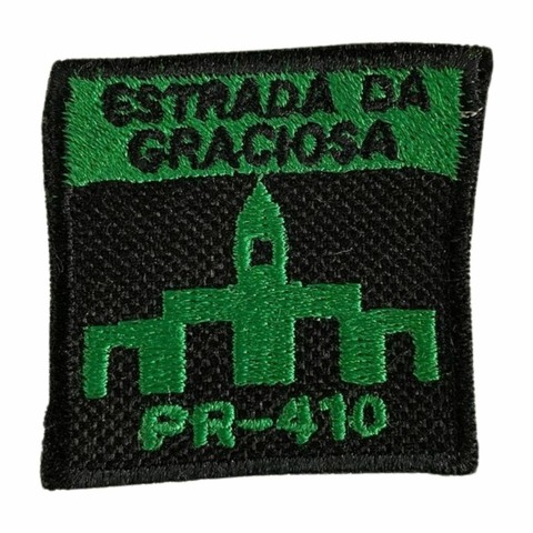 Patch Bordado Rota Estrada Da Graciosa PR-410. 4,5cm x 4,5cm
