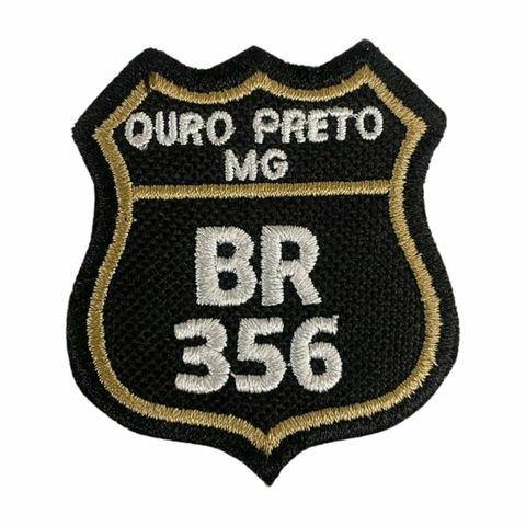 Patch Bordado Rota Ouro Preto MG BR 356 6,0cm x 5,0cm
