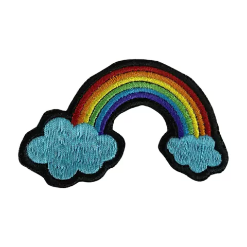 Patch Bordado Arco-Iris e Nuvem 5,0cm x 9,0cm
