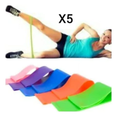 Set Kit X5 Bandas Fitness Isométricas Tiraband Ejercicio Gym - Mandarina Store