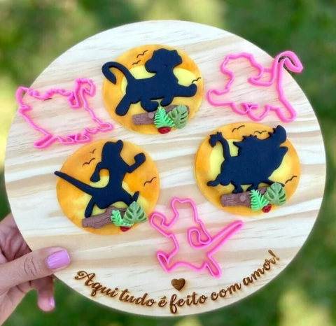 Cortador Rei Leão silhuetas Kit com 3