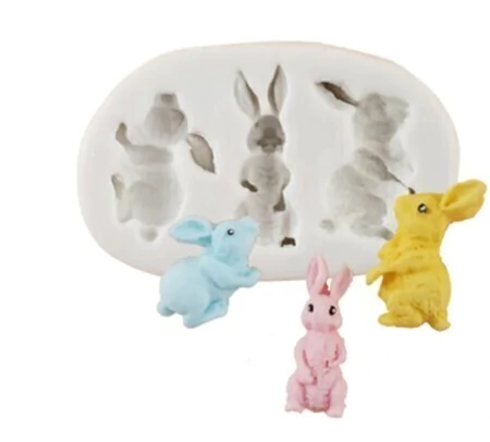 Molde Páscoa 3 coelhinhos