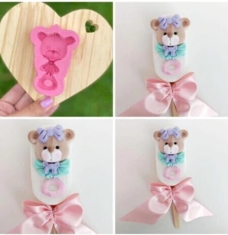 Molde Chá de Revelação Chocalho ursinho