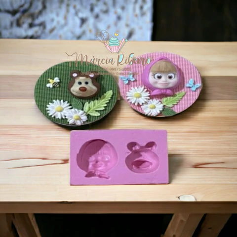 Molde Masha e Urso Cabeça