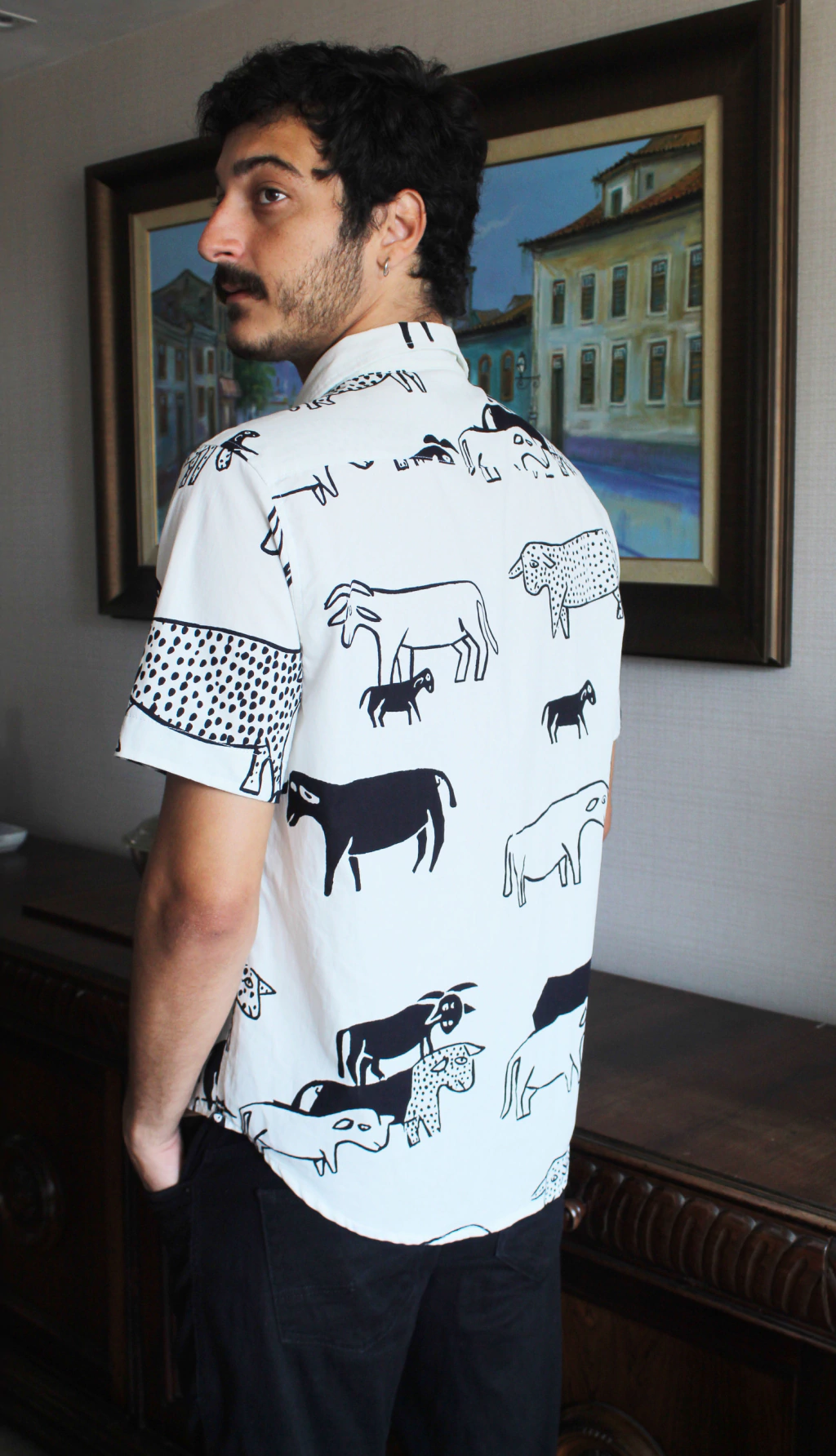 Camisa masculina de botão Bode Ioiô