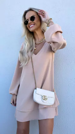 Vestido Duplo Maya Nude - comprar online