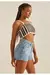 Shorts Jeans Feminino Setentinha Gancho Assimétrico - DZ6644 - Franciele cechinel brand