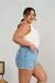 Shorts Jeans Feminino Mom Cintura Alta com Cordão - DZ6741 - loja online