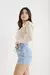 Shorts Jeans Feminino Mom Cintura Alta com Cordão - DZ6741 - Franciele cechinel brand
