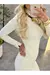 Vestido Midi Drapeado Aveludado Off White