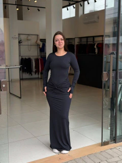 Vestido Nó Longo Preto