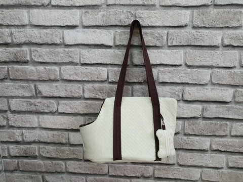 Bolsa de Passeio Beige and Brown