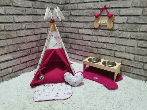 Cabana e Kit Comedouros Bailarina- Pink
