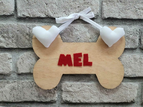 Plaquinha Personalizada Corações Brancos