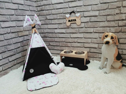 Cabana e Kit Comedouros Bailarina Black