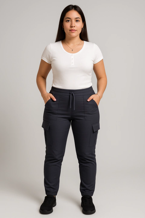 Pack 2 Pantalones Jogger Cargo Bengalina Elastizada Mujer - comprar online