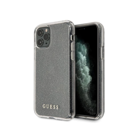 FUNDA GUESS PC CASE TRANSP. W GLITTER SILVER - comprar online