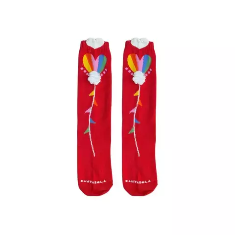 Meia Balão Colorido Vermelha