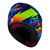 Capacete LS2 Brilhoso Azul e Amarelo Rapid FF353 Tangiline Viseira Cristal